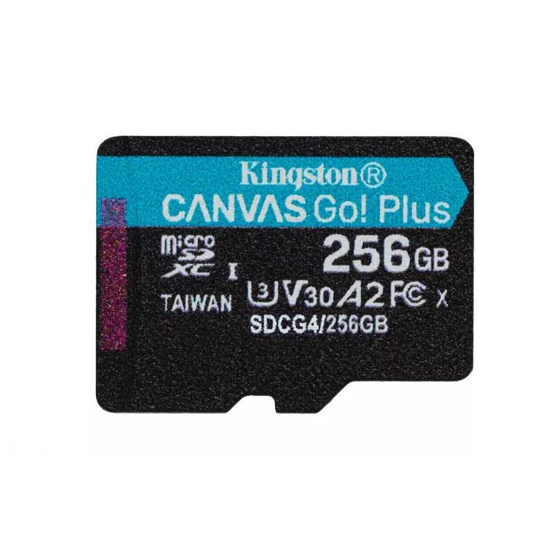 Kingston Technology 256GB microSDXC Canvas Go Plus Gen4 200MB/s A2 U3 V30 Card + Adapter