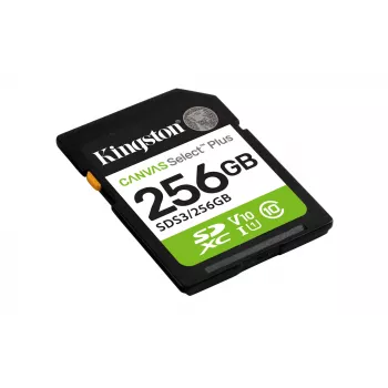 SDXC memory card KINGSTON Canvas Select Plus Gen3 256GB SD UHS‑I 150MB/s C10 U1 V10