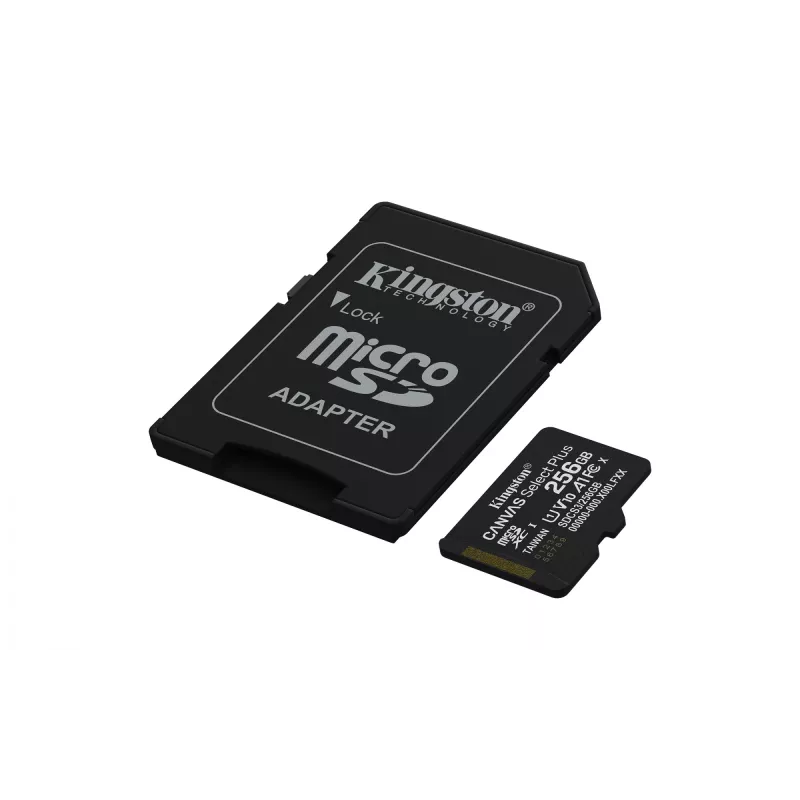 MicroSDXC memory card KINGSTON 256GB UHS‑I Canvas Select Plus Gen3, Class 10, 150 MB/s, A1, V10