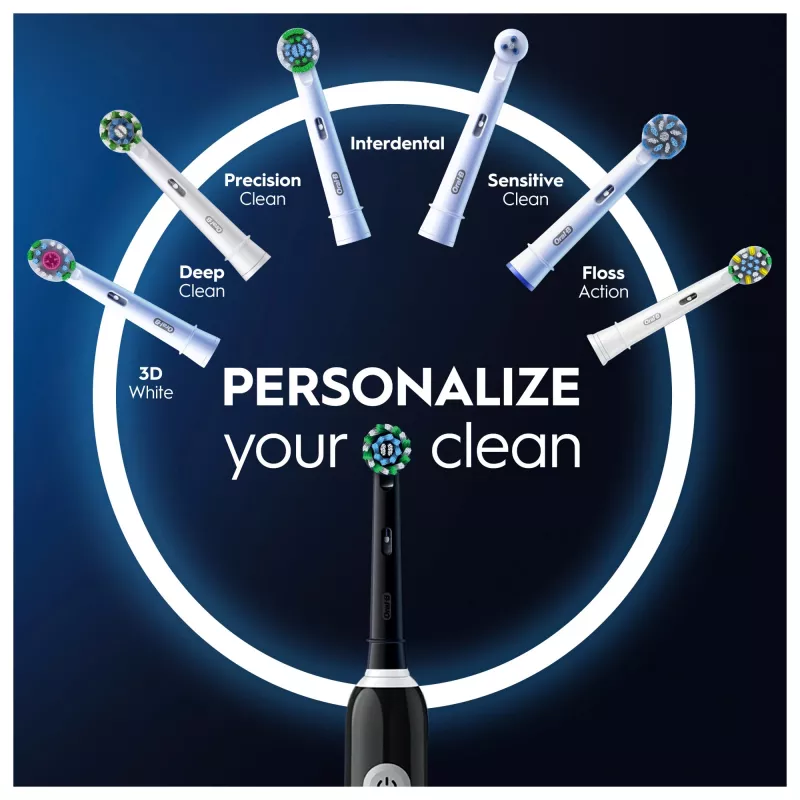 Oral-B Pro 1 Cross Action Adult Rotating-oscillating toothbrush Black