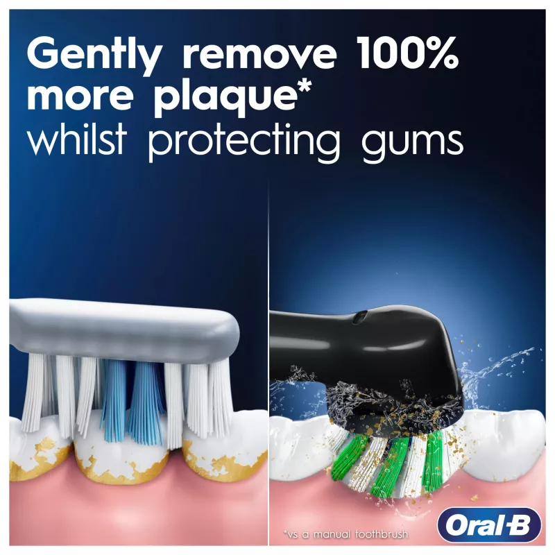 Oral-B Pro 1 Cross Action Adult Rotating-oscillating toothbrush Black