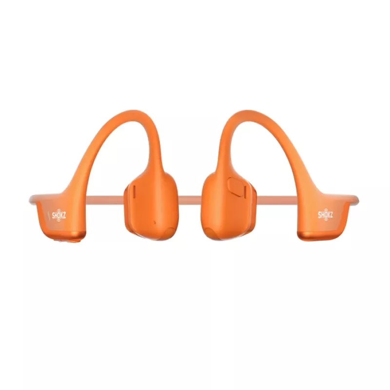 Bone conduction headset Shokz OpenRun Pro 2 — binaural, wireless Bluetooth 5.3, IP55, 12 h playtime, 150 mAh, orange, ear-hook
