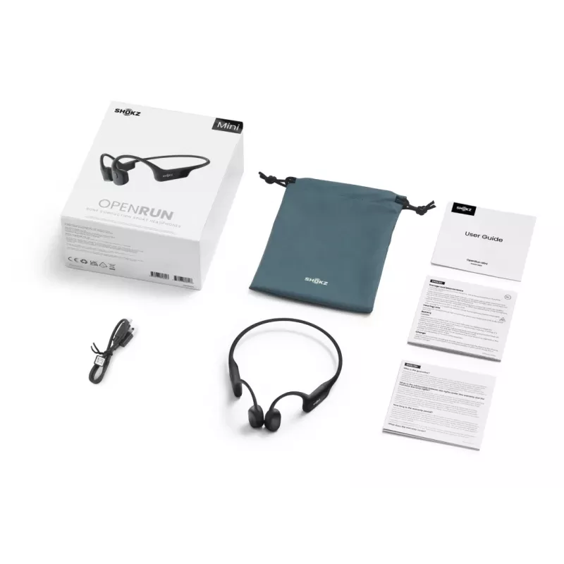 Headset Shokz OpenRun Mini — wireless bone-conduction sport headset, IP67, Bluetooth 5.1, 480 min battery