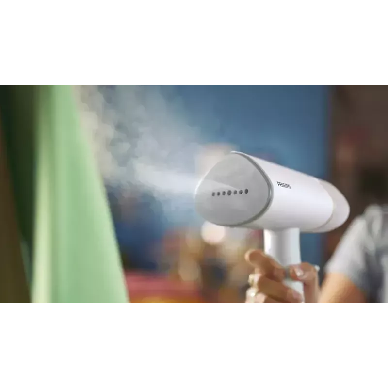 Handheld steamer Philips 3000 series STH3020/10 – 1000W, 20 g/min continuous steam, 0.12 L removable tank, 2 m cord, travel design, white