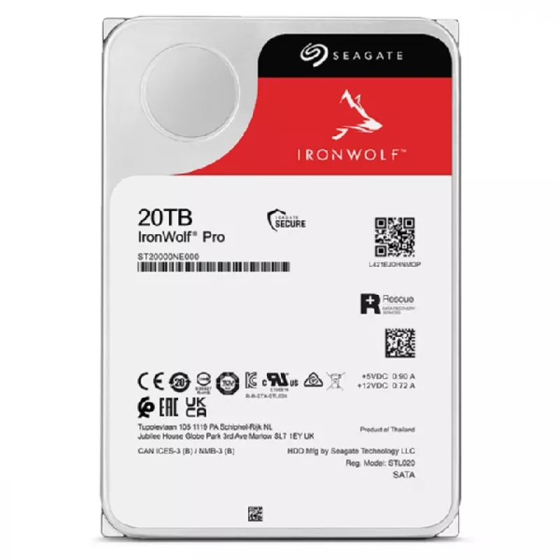 Seagate IronWolf Pro ST20000NT001 internal hard drive 20 TB 7200 RPM 256 MB 3.5 inch