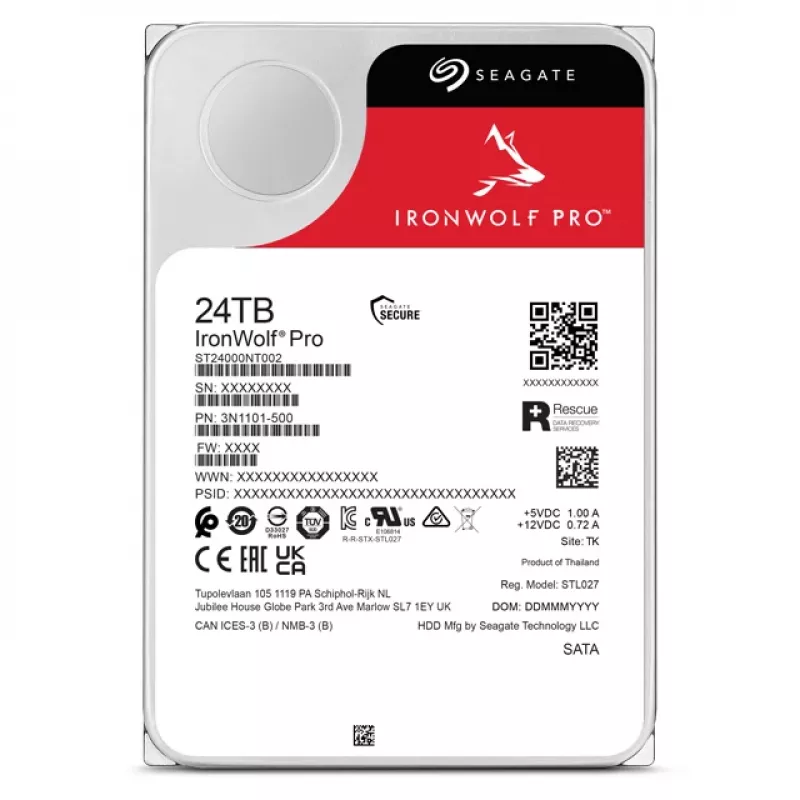 Seagate IronWolf Pro ST24000NT002 internal hard drive 24 TB 7200 RPM 512 MB 3.5 inch Serial ATA III