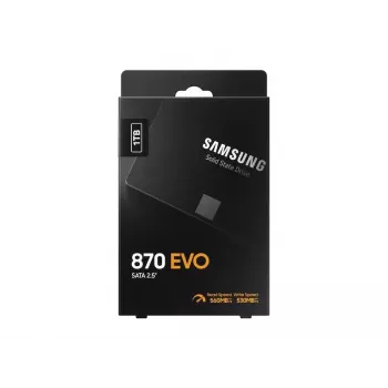 SSD 2.5 inch Samsung 870 EVO 1000 GB — SATA III, Read 560 MB/s, Write 530 MB/s, Black