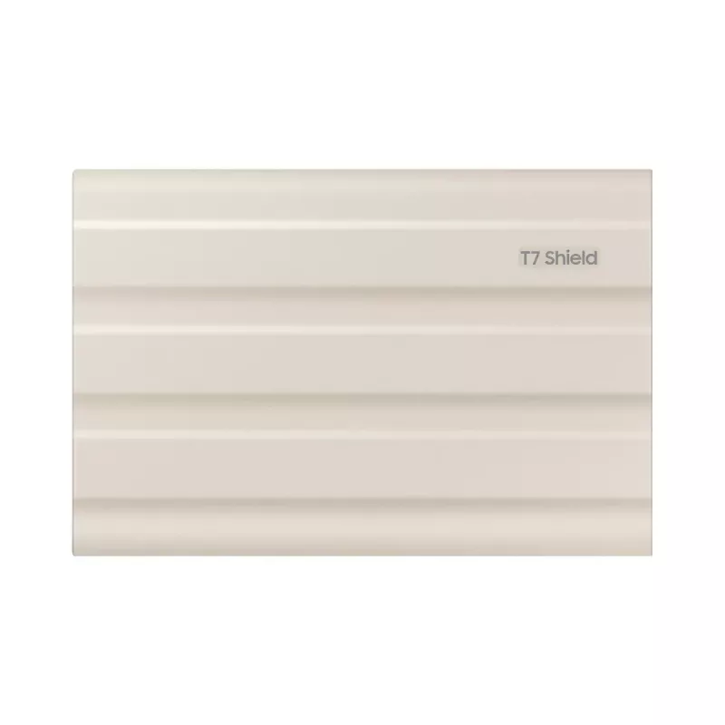 External SSD Samsung MU-PE1T0K 1TB Portable NVMe USB Type-C 3.2 Gen 2, beige, rubber housing, water resistant