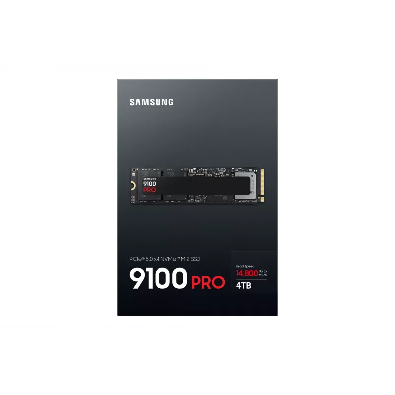 SSD M.2 Samsung 9100 PRO 4 TB PCIe 5.0 NVMe — 2280, Read 14800 MB/s, Write 13400 MB/s, V-NAND TLC