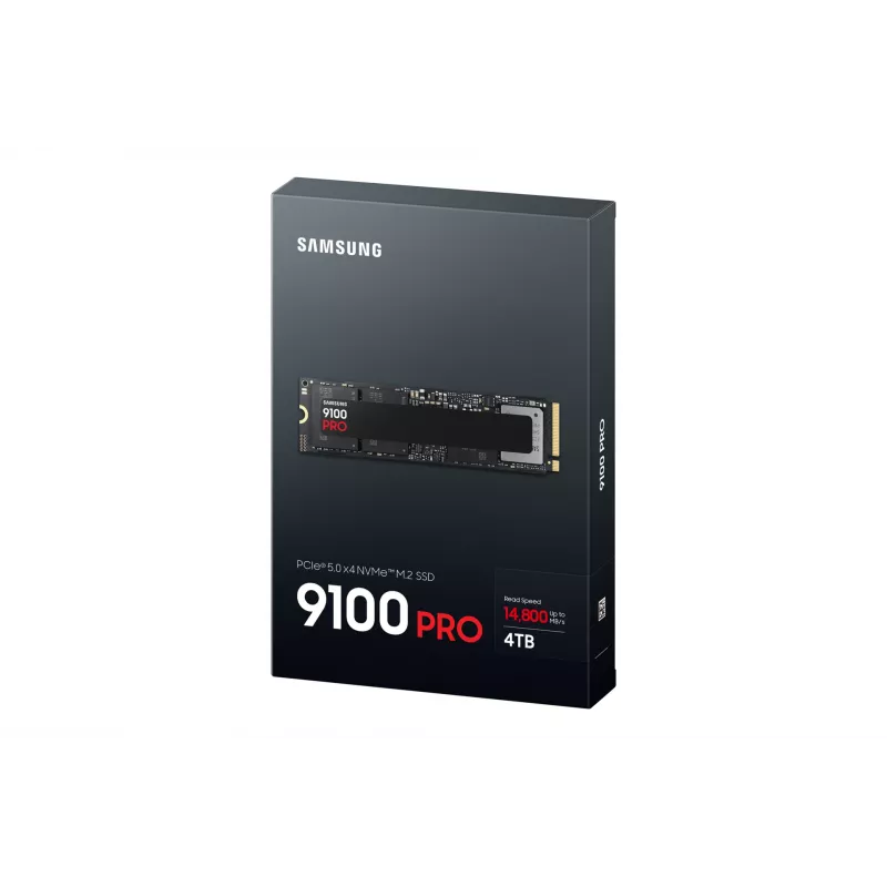 SSD M.2 Samsung 9100 PRO 4 TB PCIe 5.0 NVMe — 2280, Read 14800 MB/s, Write 13400 MB/s, V-NAND TLC