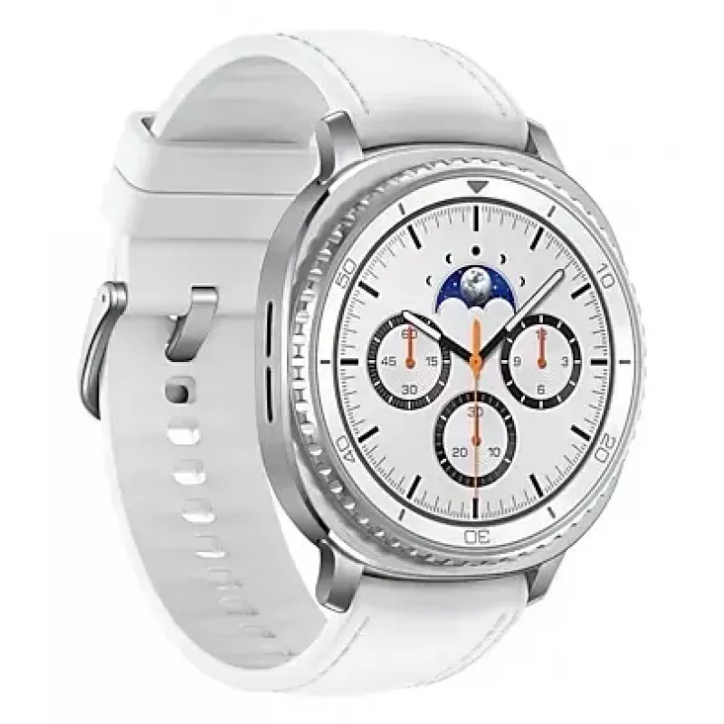 Smartwatch Samsung Galaxy Watch 8 Classic 46 mm — 1.3 inch AMOLED, 438×438, 64 GB, Wi‑Fi, GPS, Silver case, White band