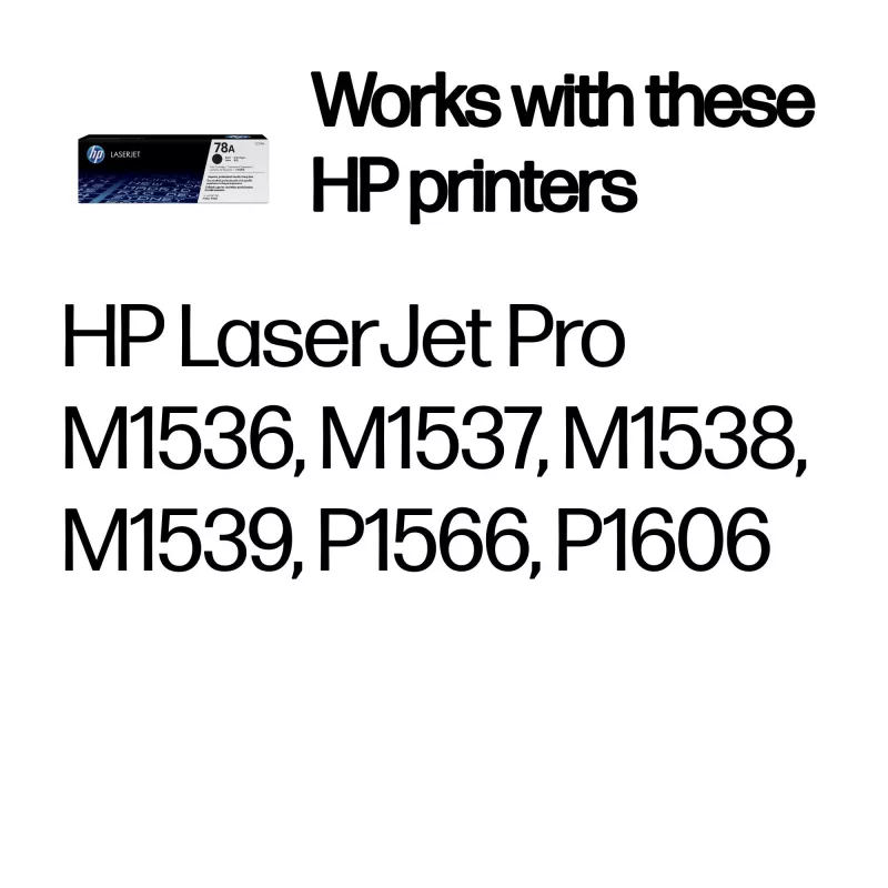 HP 78A Black Original LaserJet Toner Cartridge, 2100 pages, Black, 1 pc(s)