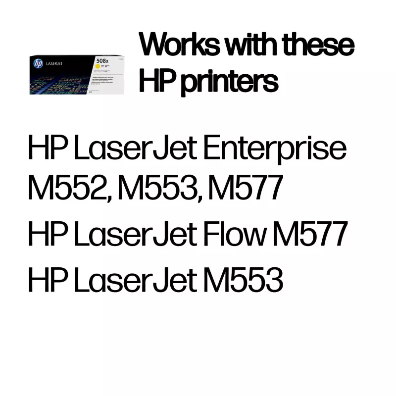 HP 508X High Yield Yellow Original LaserJet Toner Cartridge, 9500 pages, Yellow, 1 pc(s)
