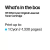 HP 201A Cyan Original LaserJet Toner Cartridge. Colour toner page yield: 1330 pages, Printing colours: Cyan, Quantity per pack: 1 pc(s)