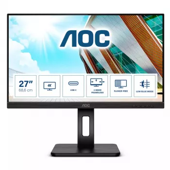 AOC U27P2CA computer monitor 68.6 cm (27 inch) 3840 x 2160 pixels 4K Ultra HD LED Black