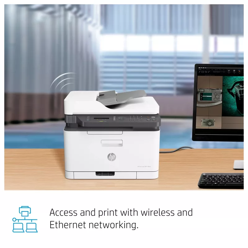 HP Color Laser MFP 179fnw, Laser, Colour printing, 600 x 600 DPI, A4, Direct printing, Black, White