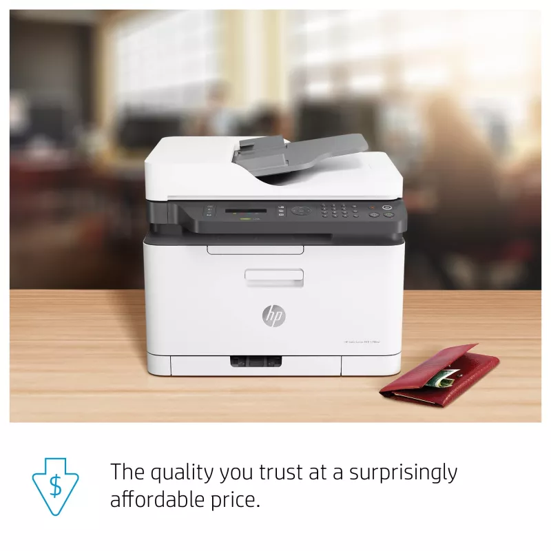 HP Color Laser MFP 179fnw, Laser, Colour printing, 600 x 600 DPI, A4, Direct printing, Black, White