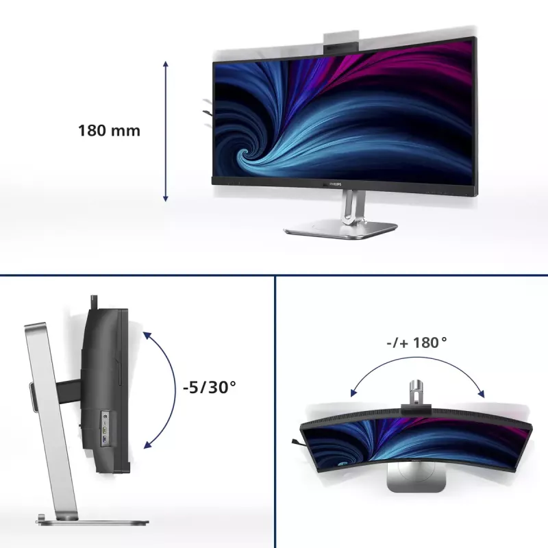 Philips 6000 series 34B2U6603CH/00 computer monitor 86.4 cm (34 inch) 3440 x 1440 pixels Wide Quad HD LCD Grey