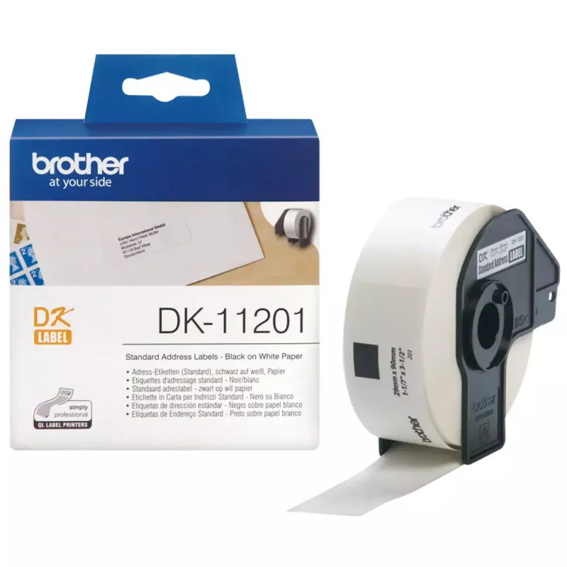 Address labels Brother DK11201 Black on White