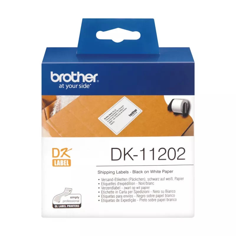 Shipping Labels Brother DK11202 Black on White 62mm