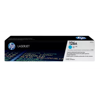 HP 126A Cyan Original LaserJet Toner Cartridge, 1000 pages, Cyan, 1 pc(s)