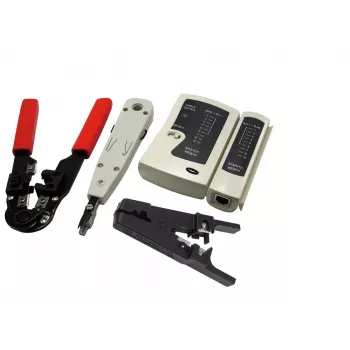 Cable preparation tool kit LOGILINK WZ0012 — tools for RJ45 and RJ11 (stripper, crimper, cutter)