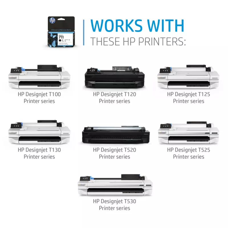 HP 711 80-ml Black DesignJet Ink Cartridge