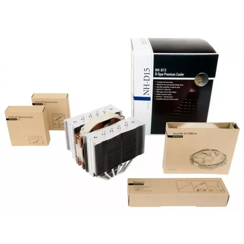 Cooler Noctua NH-D15 14 cm Beige Brown Steel 1500 RPM 140.2 m³/h