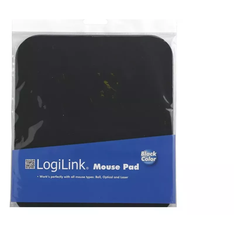Mouse pad LOGILINK ID0096 — black, 250 × 220 mm, monochromatic surface