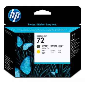 HP 72 Matte Black and Yellow DesignJet Printhead