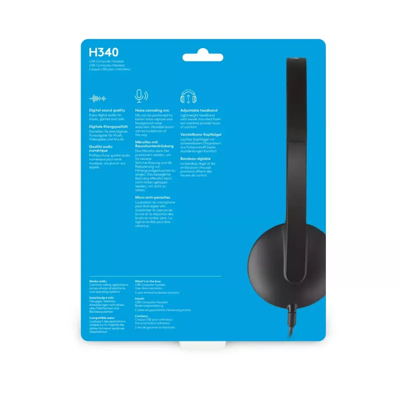 LOGITECH H340 - USB - Headset - Black