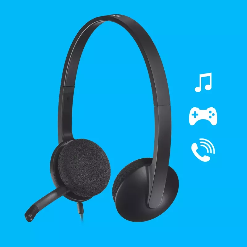 LOGITECH H340 - USB - Headset - Black