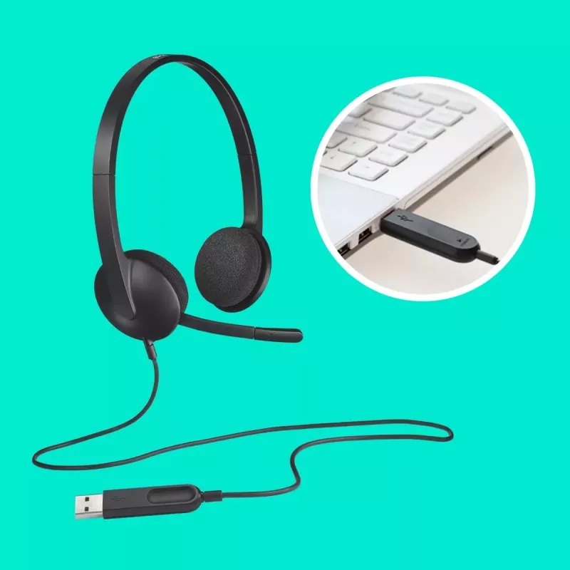 LOGITECH H340 - USB - Headset - Black