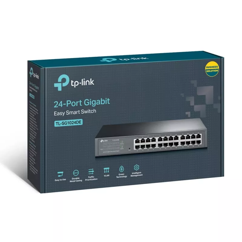 TP-Link 24-Port Gigabit Easy Smart Switch, Managed, L2, Gigabit Ethernet (10/100/1000), Rack mounting, 1U