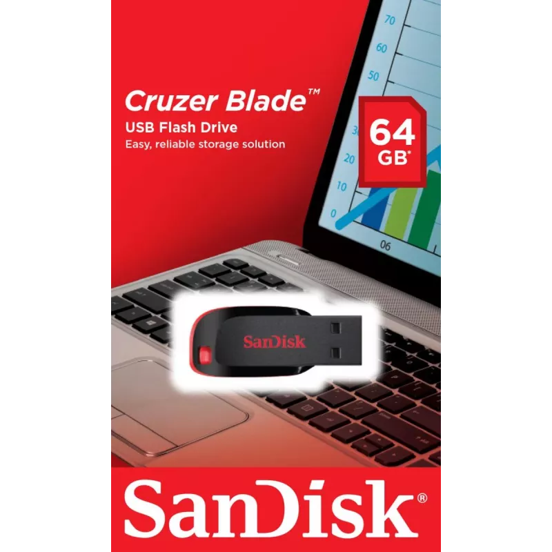 USB flash drive SanDisk 64 GB USB Type-A 2.0 Cruzer Blade