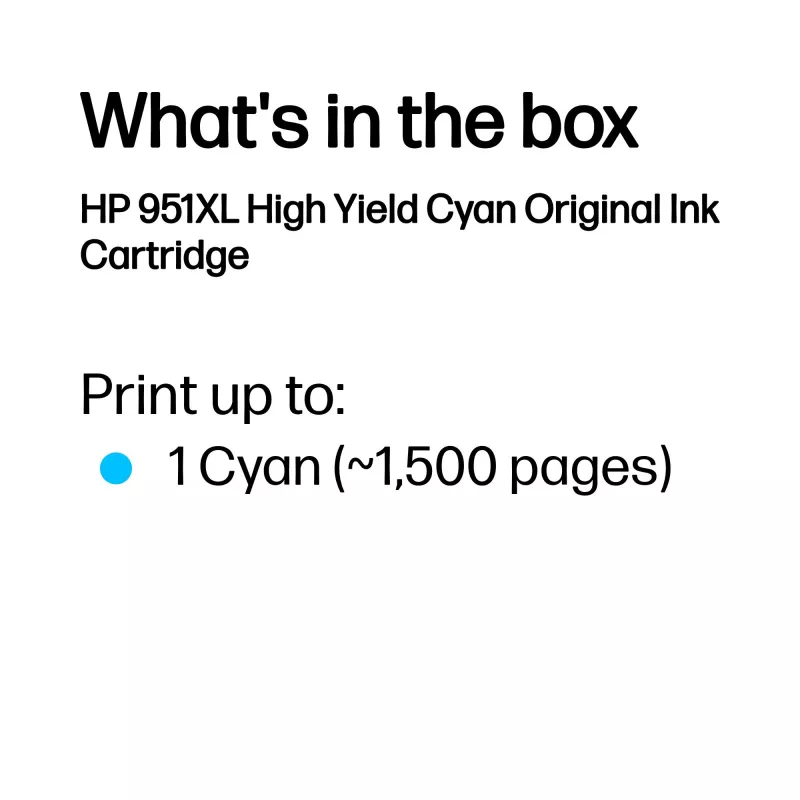 HP 951XL High Yield Cyan Original Ink Cartridge