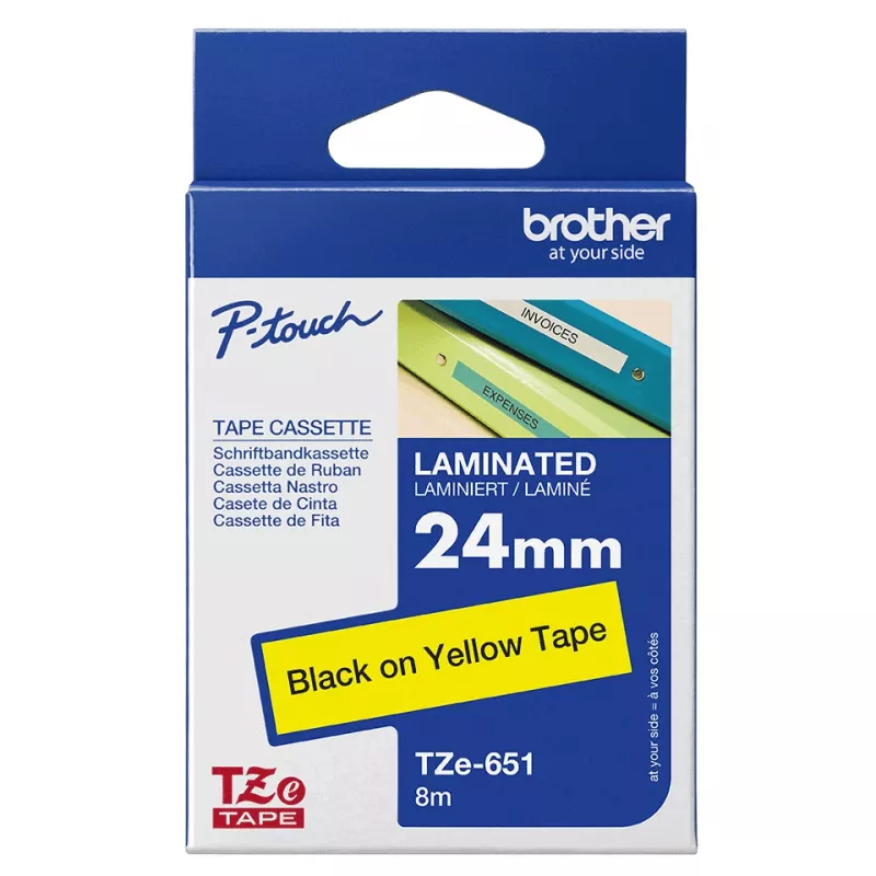 Labelling Tape Brother TZE651 24mm Yellow