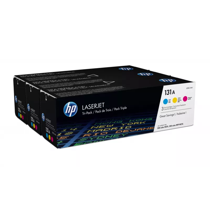 HP 131A 3-pack Cyan/Magenta/Yellow Original LaserJet Toner Cartridges
