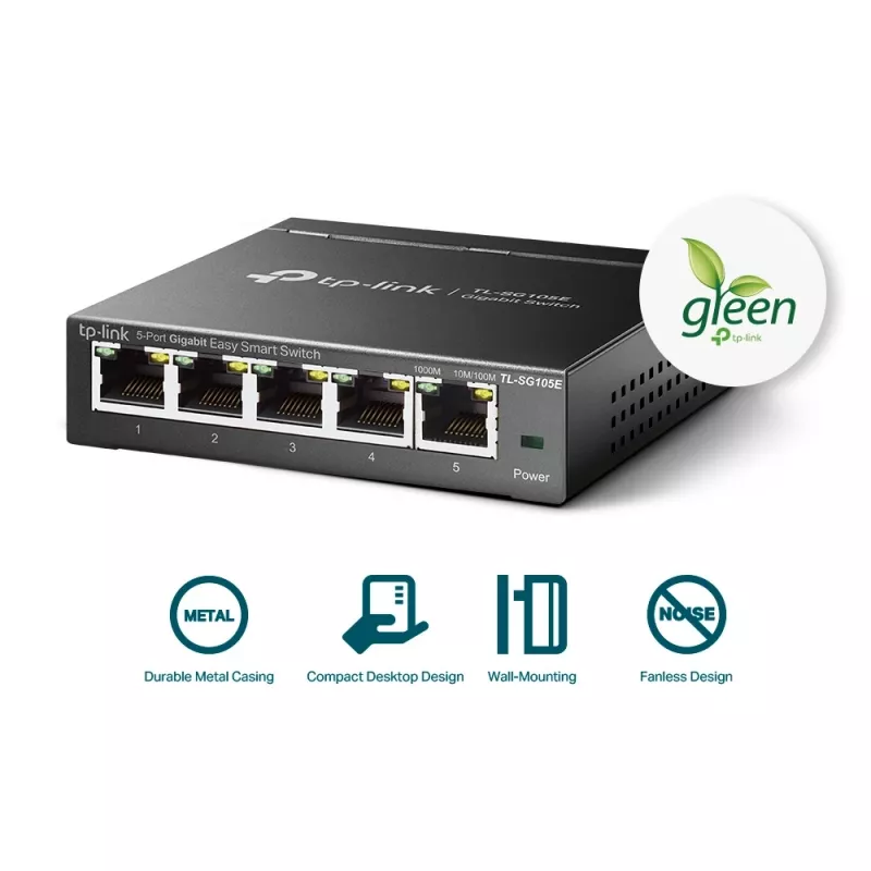 TP-Link 5-Port Gigabit Easy Smart Switch, Managed, L2, Gigabit Ethernet (10/100/1000)