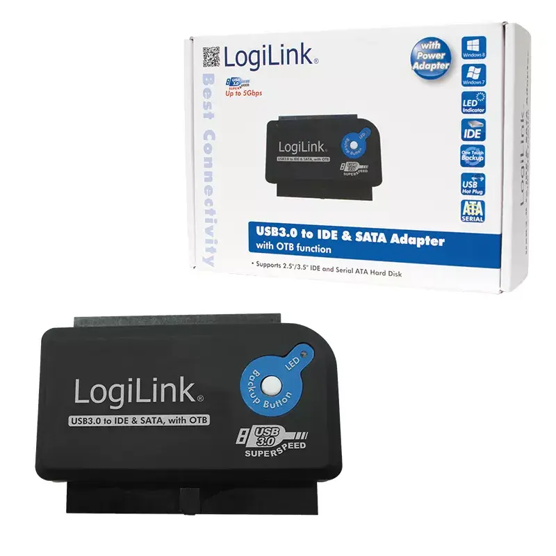 Cable Gender Changer LogiLink AU0028A USB 3.0 IDE SATA Black