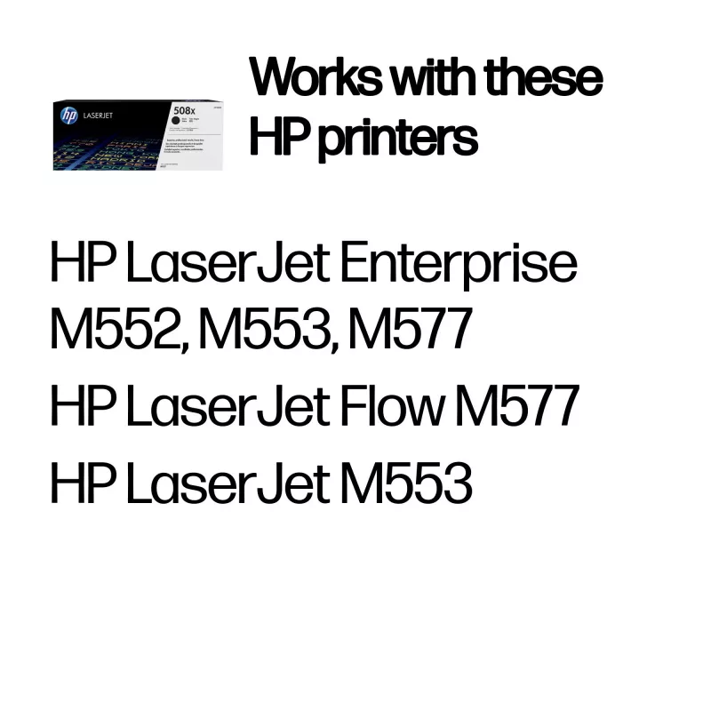 HP 508X High Yield Black Original LaserJet Toner Cartridge, 12500 pages, Black, 1 pc(s)