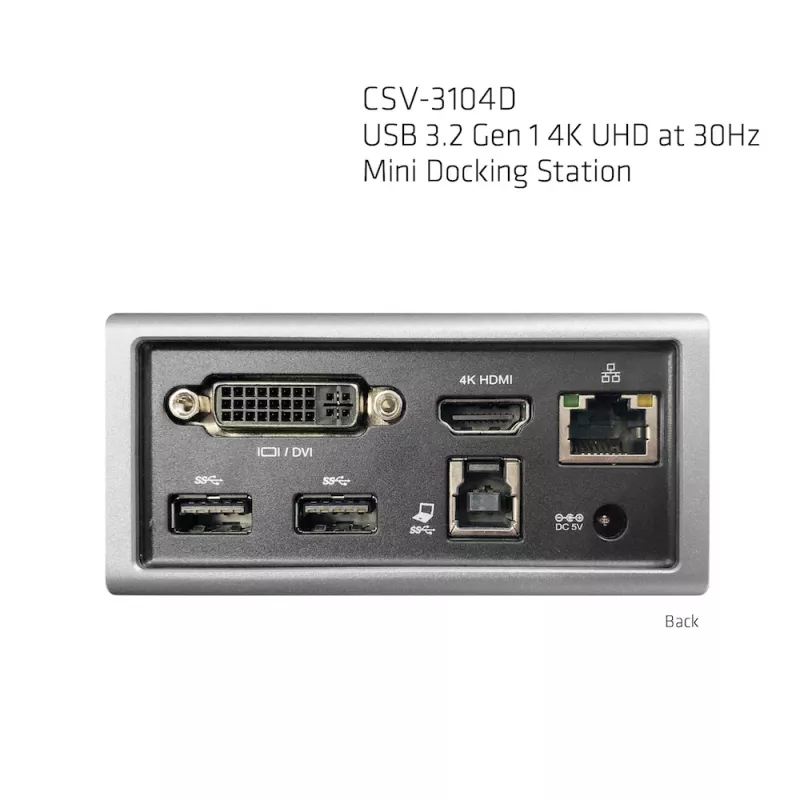 CLUB3D USB 3.2 Gen 1 4K UHD at 30Hz Mini Docking Station Ultra slim Design