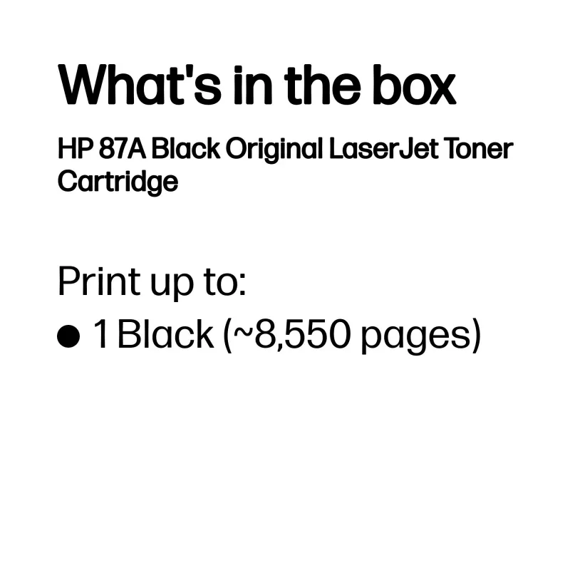 Toner HP 87A Black Original LaserJet 8550 pages Black