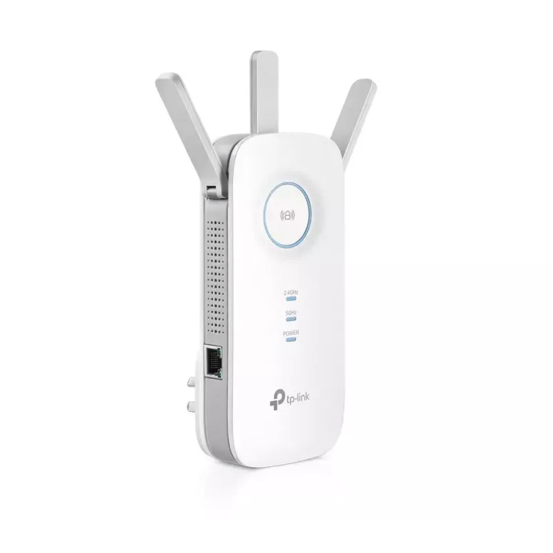 TP-LINK Extender RE450 802.11ac, 2.4GHz/5GHz, 450+1300 Mbit/s, 10/100/1000 Mbit/s, Ethernet LAN (RJ-45) ports 1, Antenna type 3xExternal