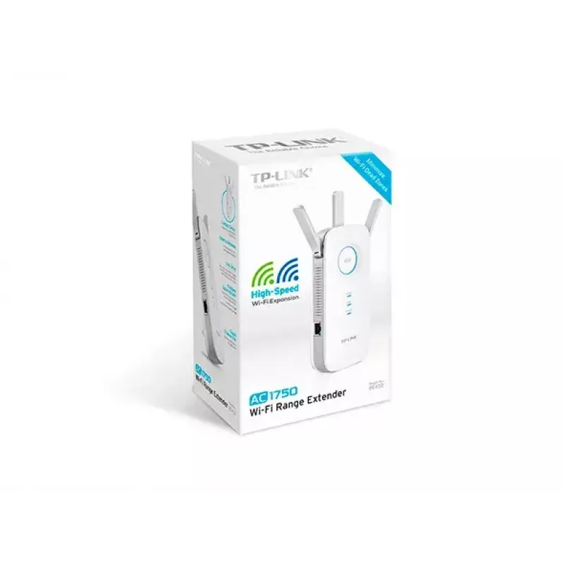 TP-LINK Extender RE450 802.11ac, 2.4GHz/5GHz, 450+1300 Mbit/s, 10/100/1000 Mbit/s, Ethernet LAN (RJ-45) ports 1, Antenna type 3xExternal