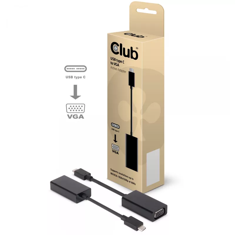 USB 3.1 Type C to VGA Active Adapter CLUB3D CAC-1502