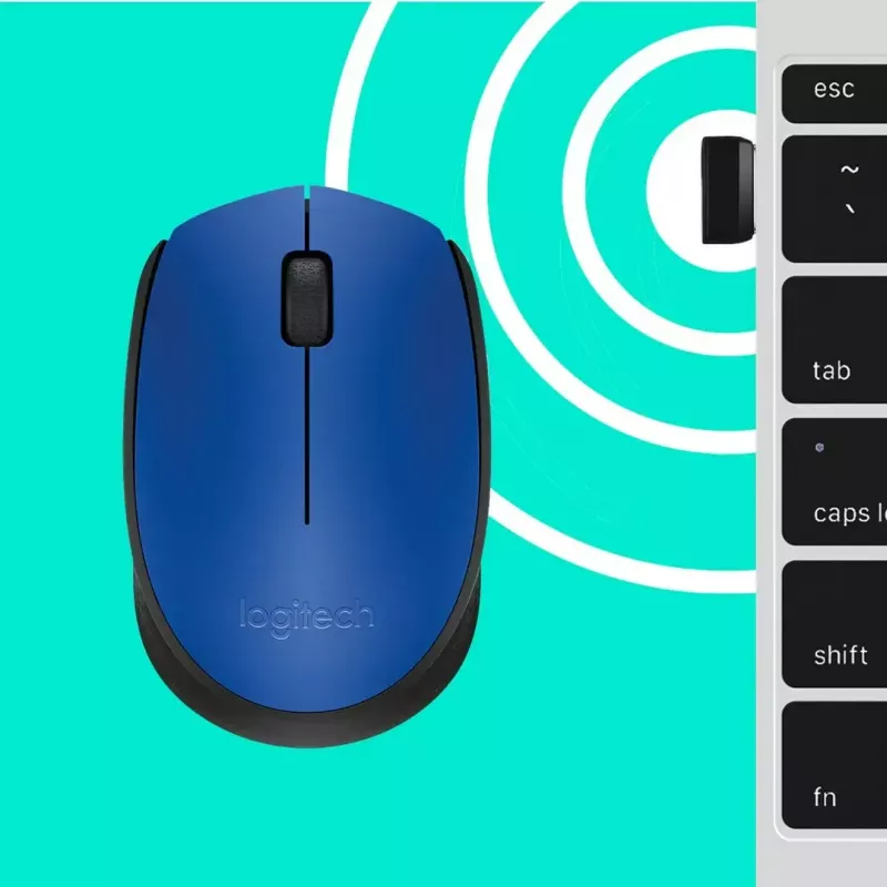 Logitech M171 mouse RF Wireless Optical 1000 DPI, Blue