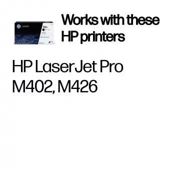 HP 26A Black Original LaserJet Toner Cartridge, 3100 pages, Black, 1 pc(s)