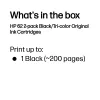 HP 62 2-pack Black/Tri-color Original Ink Cartridges, Black, Cyan, Magenta, Yellow, Pigment-based ink, 2 pc(s), 200 pages