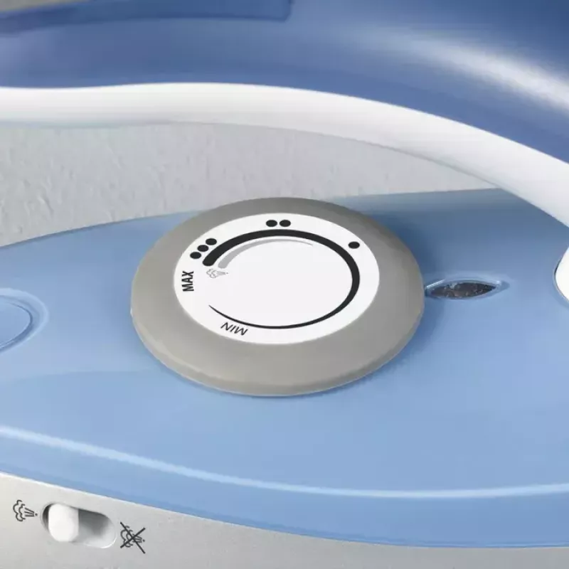Dry & Steam iron SEVERIN BA 3234, 1000 W, stainless steel soleplate, 0.05 L water tank, dual voltage, vertical steam, blue/silver